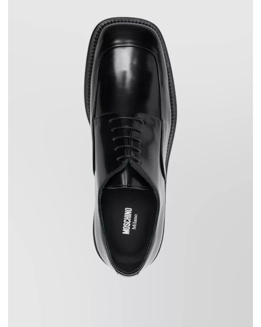 Moschino Multicolor Derby Shoes Glossy Finish Leather Sole for men