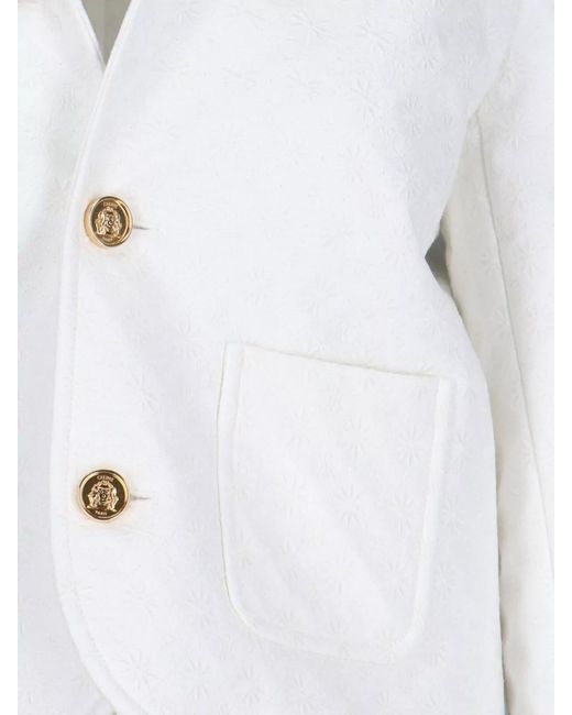 Céline White Cotton Fitted Jacket