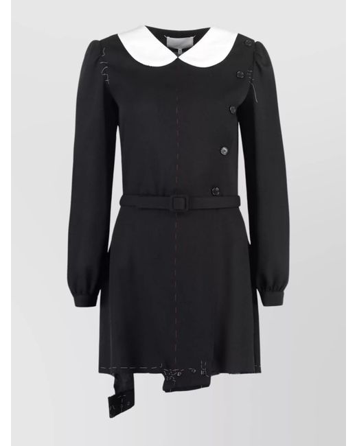 Maison Margiela Black Wool Jumpsuit Waist Belted