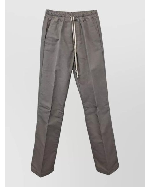 Rick Owens Gray Cotton Straight-Leg Trousers for men