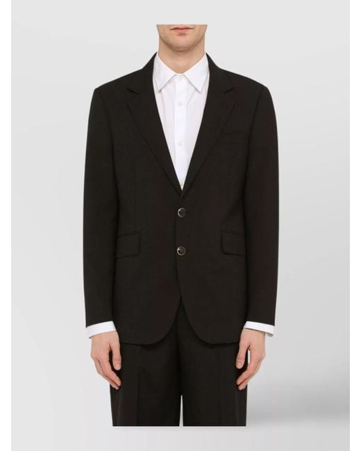 PT Torino Black Single Breasted Wool Blend Jacket for men
