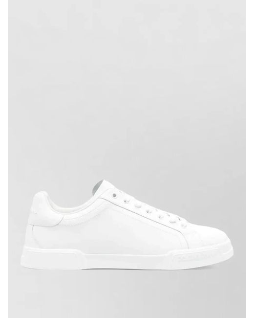 Dolce & Gabbana White Low Top Nappa Leather Sneakers for men