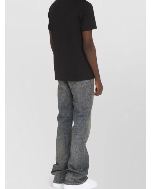 Dondup Black Cotton Crew Neck T Shirt Plain for men
