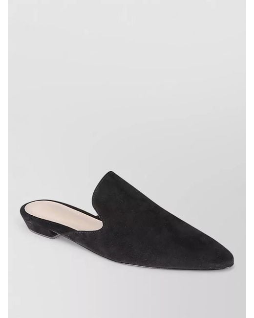 Gianvito Rossi Black Raja Pointed Toe Suede Mules Slide