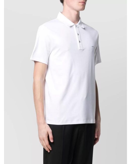 Michael Kors White Cotton Short-Sleeve Polo Shirt for men
