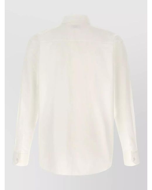 Saint Laurent White Cotton Plastron Shirt for men
