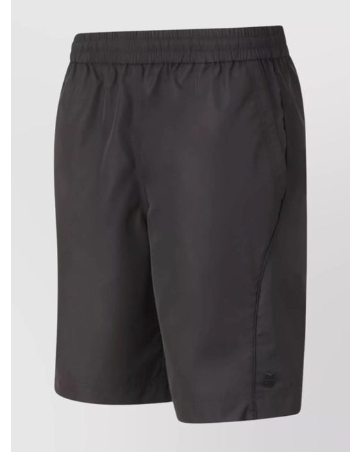 Givenchy Gray Logo-Print Above-Knee Track Shorts for men