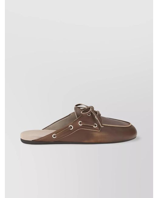 Miu Miu Brown Leather Flat Mules