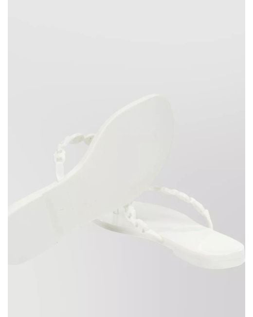 Tory Burch Natural Flat Sandals Braided Strap Open Toe