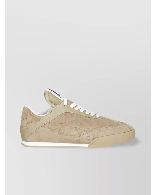 Chloé Natural Suede Paneled Low-Top Sneakers