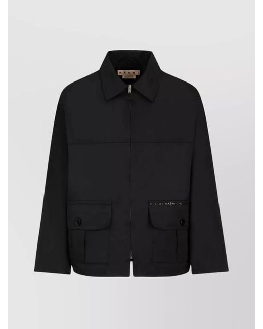 Marni Black Cropped Jacket Large Pockets for men