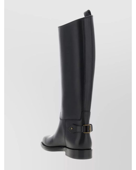 Burberry Black Leather Knee-High Boots