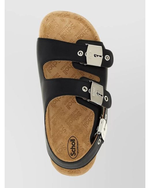 Balenciaga Metallic Leather Flat Sandals for men