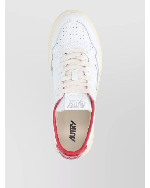 Autry White Leather Low-Top Sneakers for men