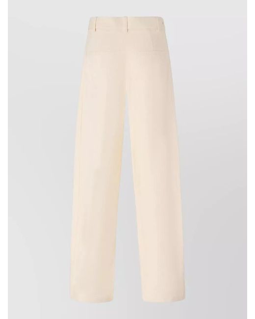 Pinko White Wide-Leg Trousers With Belt