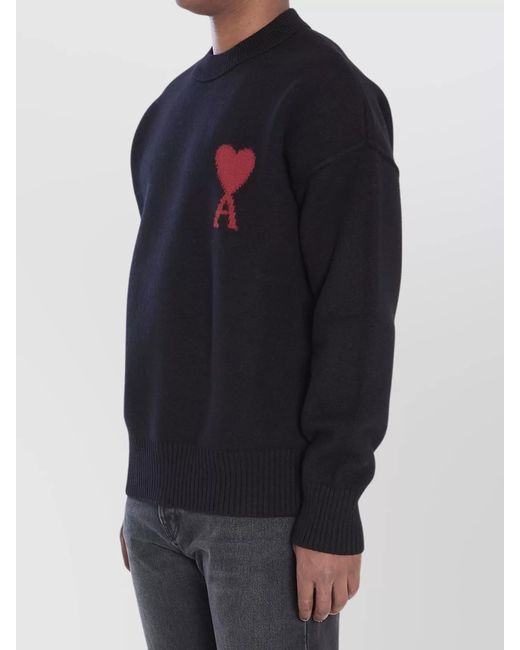 AMI Black Ami De Coeur Sweater for men