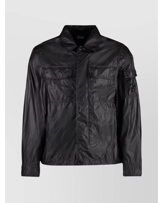 C P Company Black Technical Shirt Jacket for men
