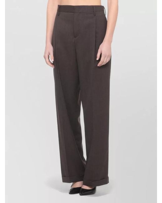 Briglia 1949 Gray Virgin Wool Wide-Leg Trousers