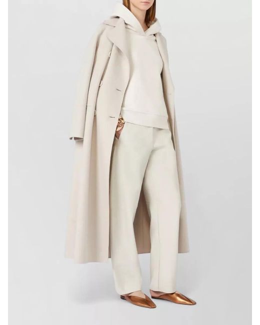 Max Mara Natural Virgin Wool Double-Breasted Coat