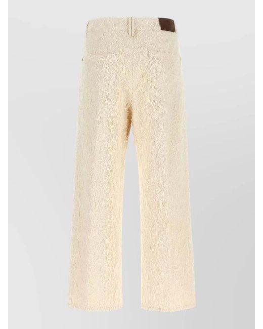 Brunello Cucinelli Natural Square Cut Cropped High Rise Denim Pants