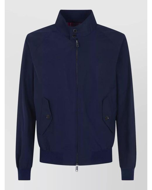 Baracuta Blue G9 Bomber Jacket Button Collar for men