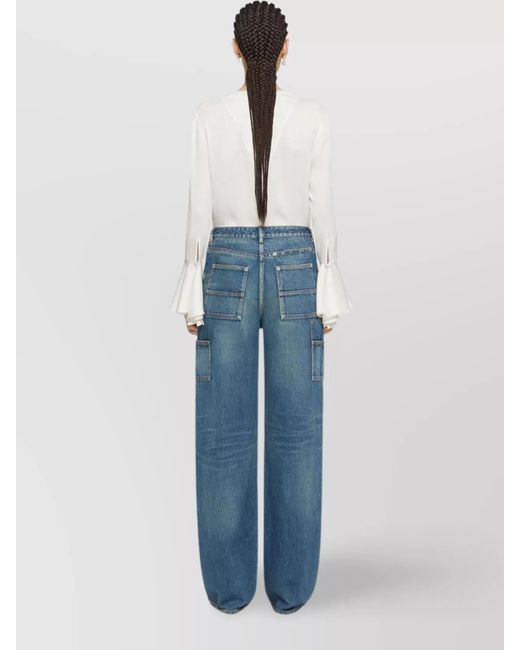 Givenchy Blue Denim Wide-Leg Jeans