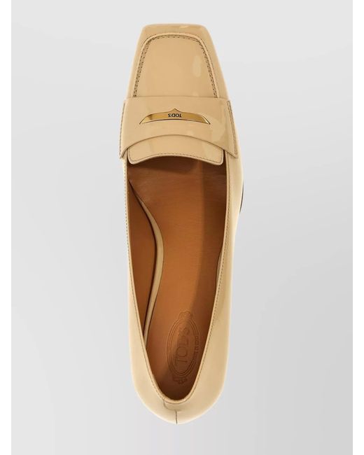 Tod's Natural Patent Leather Pumps