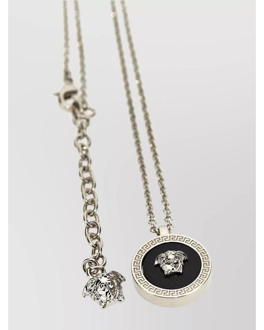 Versace White Link Chain Pendant Necklace for men