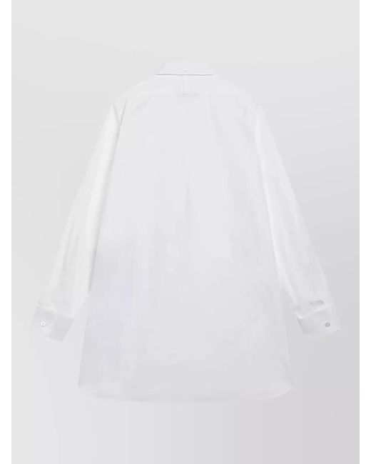 Maison Margiela White Cotton Long-Sleeve Band-Collar Shirt