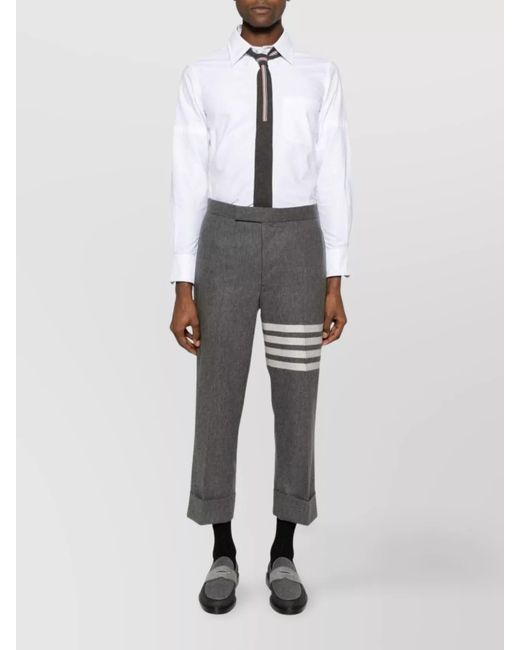 Thom Browne White Cotton Long-Sleeve Button-Down Shirt for men