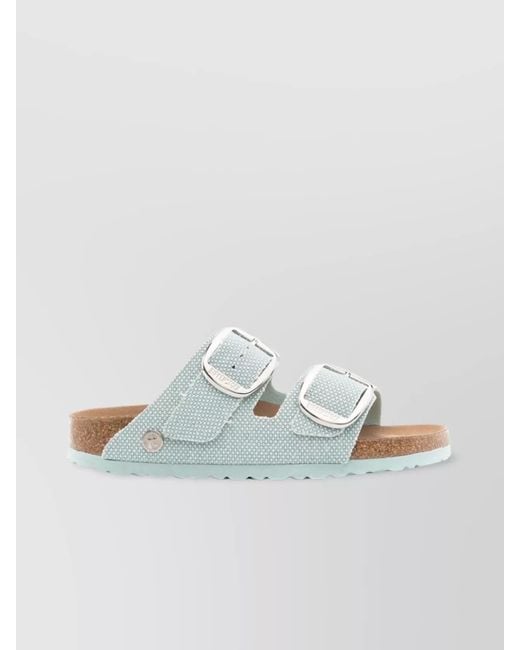 Birkenstock Green Suede Leather Double-Strap Sandals