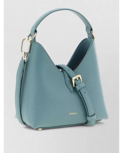 Furla Blue Iride Mini Shoulder Bag Top Handle