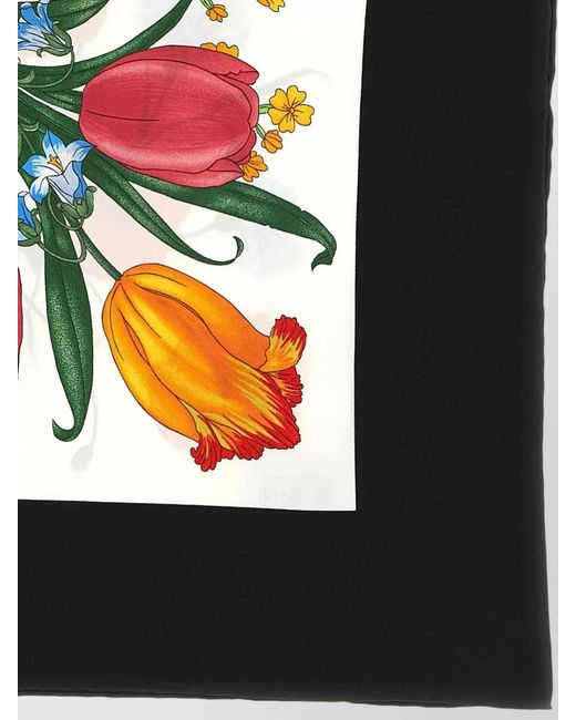 Gucci Multicolor Silk Floral-Print Scarf