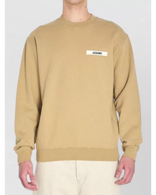 Jacquemus Natural Crewneck Long Sleeves Ribbed Cuffs Straight Hem for men