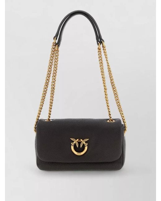 Pinko White Love Clutch Crossbody Bag Chain Strap