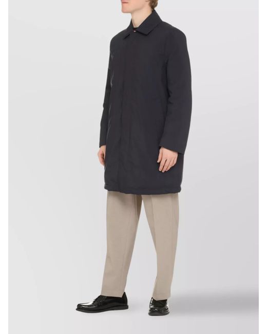 Paul Smith Blue Single Breasted Parka Coat for men
