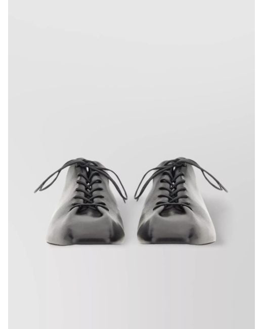 Aeyde Gray Lace-Up Shoe Square Toe