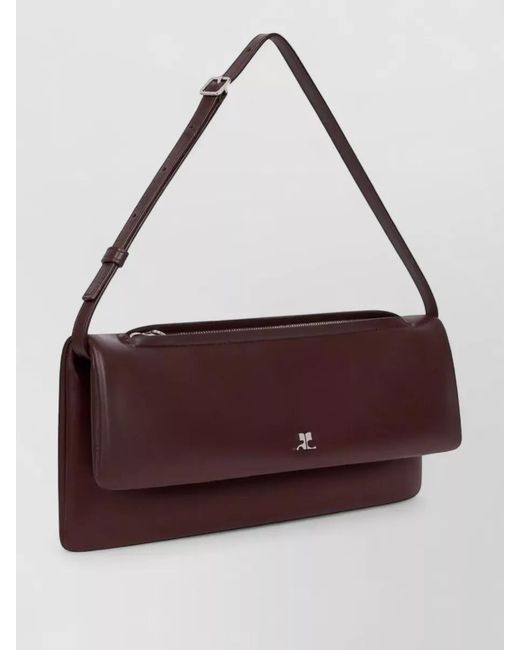 Courreges Brown Leather Shoulder Bag