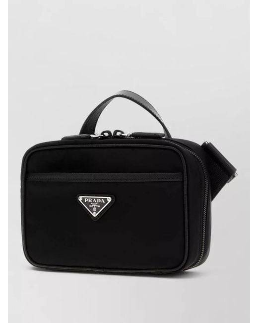Prada Black Recycled Nylon Belt Bag for men