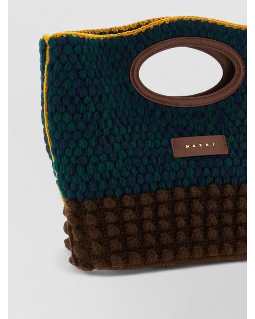 Marni Black Knot Handle Tote Bag Unique Texture