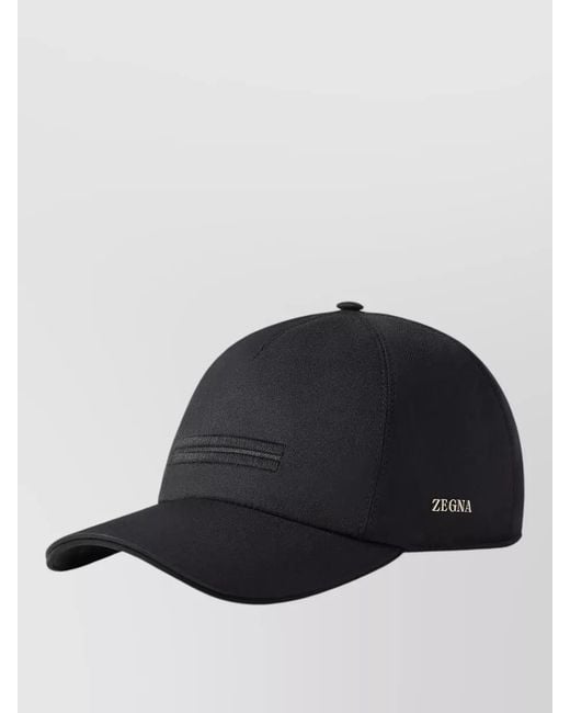Zegna Black Microfiber Baseball Cap for men