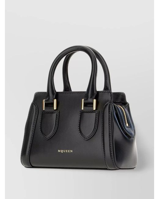McQueen Black Mini Leather Mini Bag