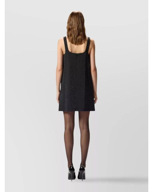 Pinko Black Sleeveless Mini Dress Stud Embellishments