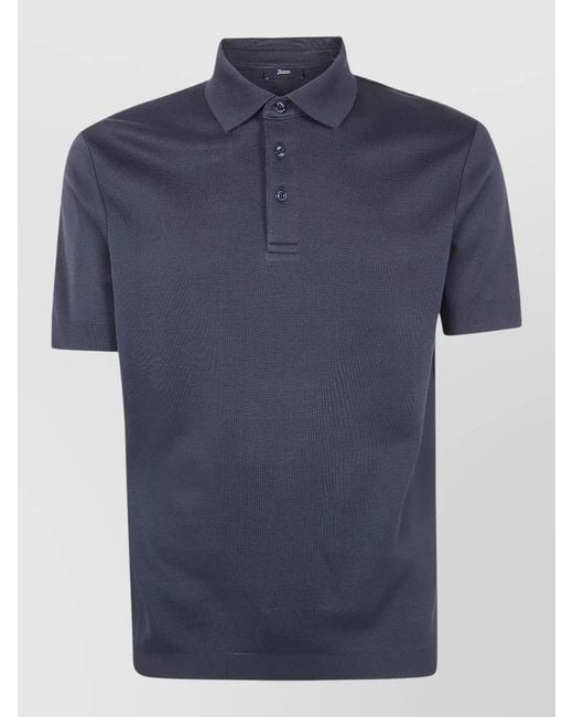 Herno Blue Short-Sleeve Polo Shirt for men
