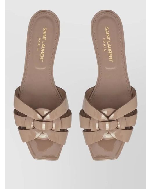 Saint Laurent Multicolor Leather Tribute Mules