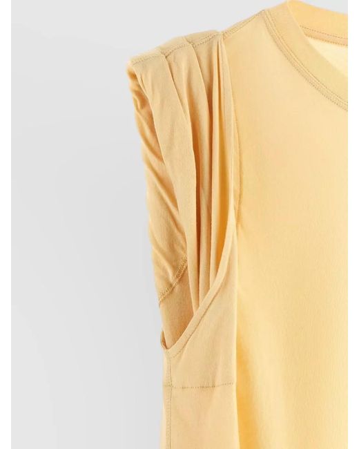 Dries Van Noten Yellow Hutty Sleeveless Round Neck Floor Length Gown