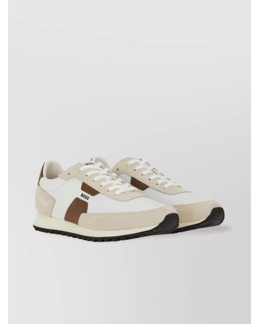 Boss Metallic Leather Low-Top Sneakers for men