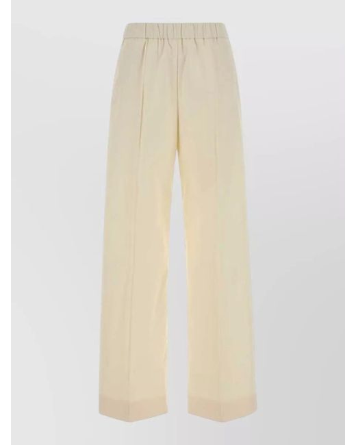 Jil Sander Natural Cotton Wide-Leg Trousers