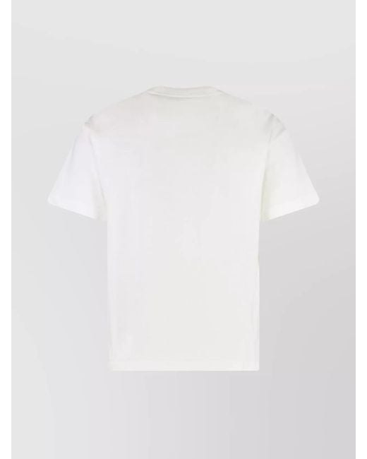 Palm Angels White Ribbed Cotton Crew-Neck T-Shirt for men