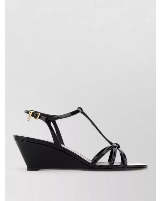 Prada Multicolor Leather Sandals Wedge Heel Open Toe